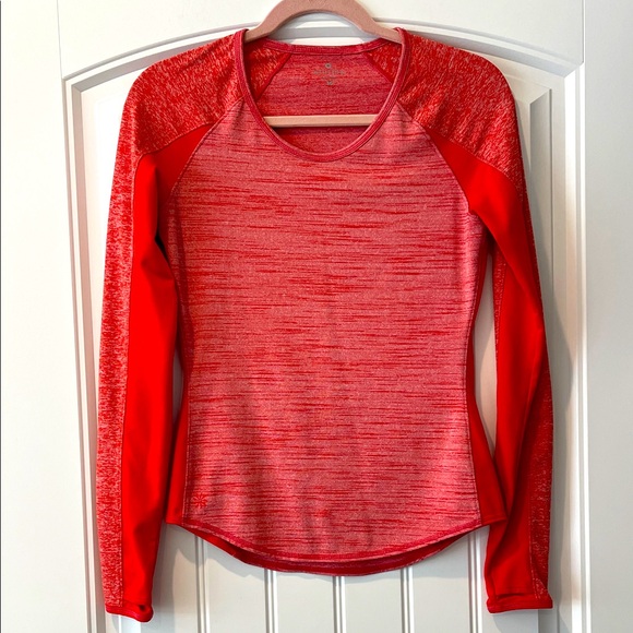 Athleta Tops - Athleta Women's Heathered Orange Long Sleeve Workout Top XS